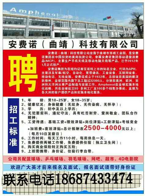 公明安費諾最新招聘啟事